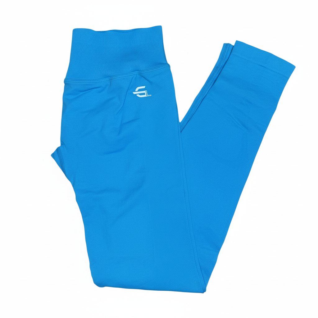 Sky Blue Gym Boss Leggings White Background